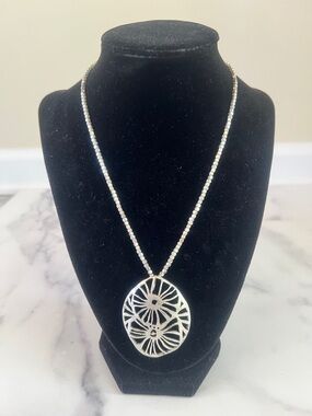 Kenneth Cole Floral Filigree Oval Pendant Necklace, 16 in + 3” Extender